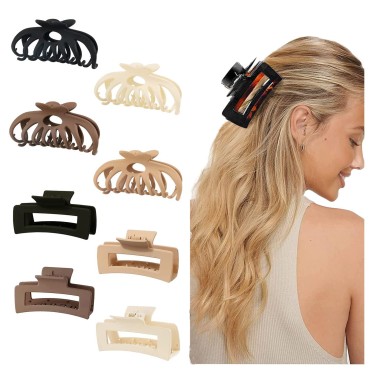 8pcs 4.7 Inch Medium Large Claw Clips For Thick Ha...