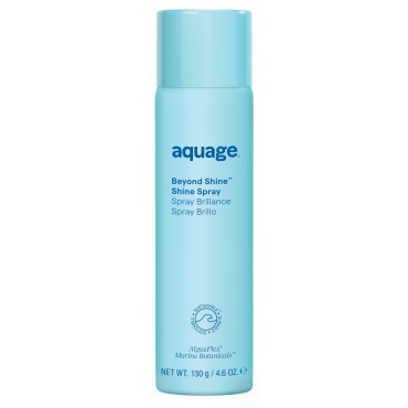 Aquage Beyond Shine, Fine-Mist Silkening and Glossing Spray that Creates Brilliant Shine, Thermal-Pressing Product that Polishes, Silkens, and Smooths Curly Texture, 4.6 fl oz