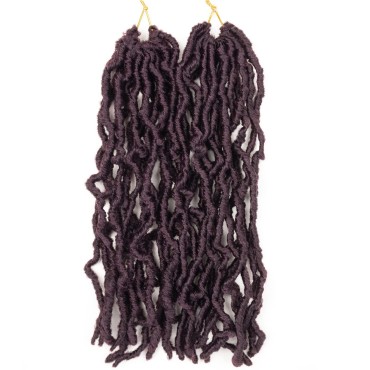 2 Packs Short Faux Locs Crochet Hair 99J 12Inch Soft Locs wavy 30 Strands Dreadlocks Crochet Braids Natural Pre-Looped Crochet Hair for Black Women (12 Inch (Pack of 2), 99J)