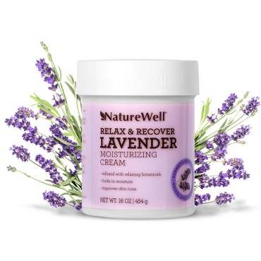 NATURE WELL Lavender Smooth & Soften Moisturizing Cream For Face, Body, & Hands, Infused With Natural Oils & Extracts, Restores Skin Moisture Barrier, 16 Oz.