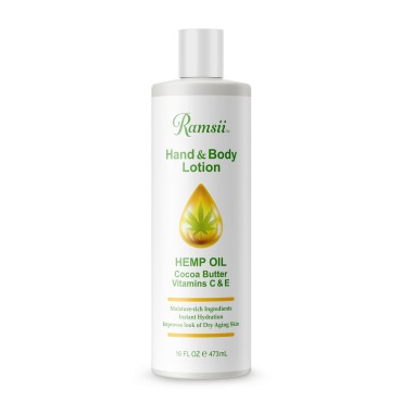 Ramsii Lotion with Hemp Oil, Cocoa Butter, Vitamin C, and Vitamin E