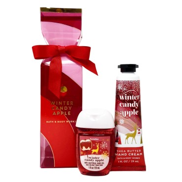 Bath and Body Winter Candy Apple Travel Gift Set -...