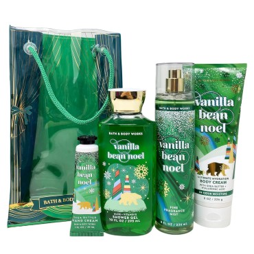 Bath and Body Vanilla Bean Noel Gift Set Bag - Fra...