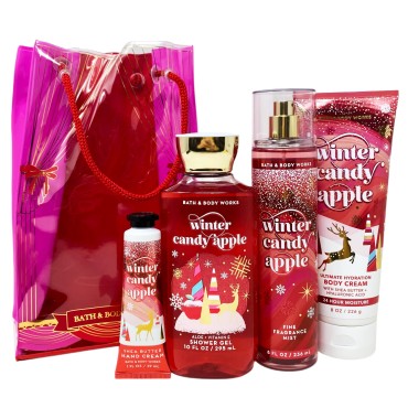 Bath and Body Winter Candy Apple Gift Set Bag - Fr...