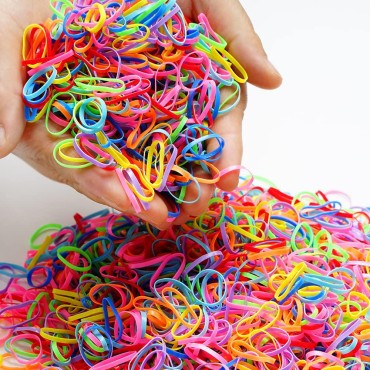 Ebbmdalda KOREA Color Elastic Hair Bands, 700pcs Rainbow Small Color Hair Holder Fashion Hair Tie Elastic Rubber Bands for Babies & Childrens (Rainbow Small)