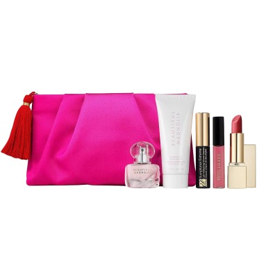 Estee Lauder 6 PC Beautiful Magnolia perfume body lotion lip gloss mascara Holiday 2022 Set