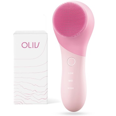 Oliv Facial Cleansing Brush - Sonic Exfoliate Face Cleaner Brush, Facial Cleanser Brush - Face Brush Cleanser Facial Brush - Face Wash Brush Face Washer Electric Face Scrubber Women Waterproof