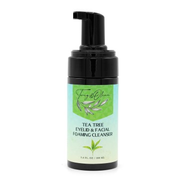 Twig & Olive Tea Tree and Green Tea Eyelid & Facial Foaming Fast Acting Non-Irritating Cleanser That Removes Make Up, Dirt, Debris, and Oil Liquid Soap 100% Vegan Free