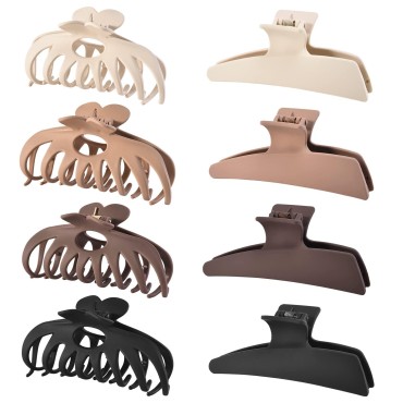 8 Packs 4.3 Inch Neutral Colors Large Hair Claw Cl...