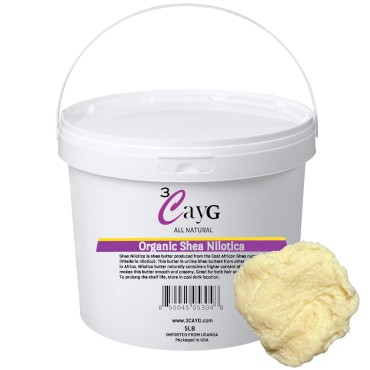3CayG Shea Nilotica | Cold Pressed and Unrefined | East African Shea Butter 5LB Pail