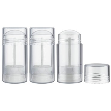 Tekson 2.5oz Empty Refillable Deodorant Containers, 3PCS Twist-UP Containers Tubes, Empty Balm Travel for Lotion Stick