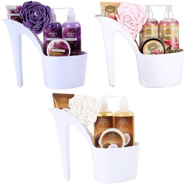 Spa Gift Basket - Set of Rose, Lavender, Coconut S...