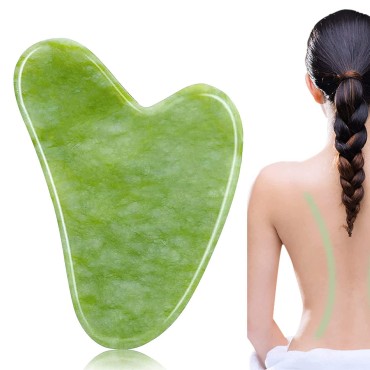 Gua Sha Facial Tool, Natural Jade Stone Board Guas...