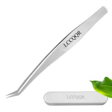 LCCQQR Lash Tweezers for Eyelash Extensions, Stainless Steel Precision Eyelash Tweezers, Classic Lash Extension Tweezers.