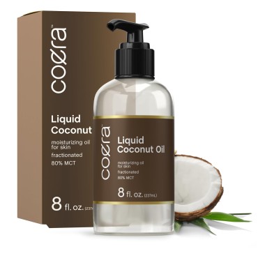 Fractionated Coconut Oil | 8 fl oz | Liquid Moisturizing Oil for Skin | Free of Parabens, SLS, & Fragrances | Coera by Horbaach | Packaging May Vary