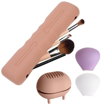 Travel-Friendly Silicone Makeup Case Set - 4 Piece...