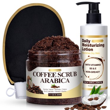 Coffee Scrub Body Exfoliator Skin Care Set, Moistu...