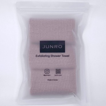 JUNRO (3 Pack) Exfoliating Shower Towel - Soft Purple 100% Nylon Fabric Exfoliating Washcloth for All Skin Types - Made in Korea
