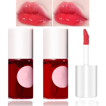 2 Colors Lip Stain Tint Set,Mini Liquid Lipstick S...