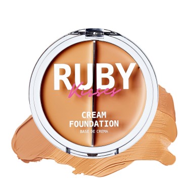 Ruby Kisses 3D Face Creator Cream Foundation & Concealer, 12 Hours Long Lasting, Medium to Full Coverage, Non-Greasy, Ideal for Makeup & Contour Palette (Level 4)