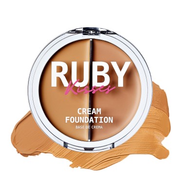 Ruby Kisses 3D Face Creator Cream Foundation & Concealer, 12 Hours Long Lasting, Medium to Full Coverage, Non-Greasy, Ideal for Makeup & Contour Palette (Level 5)