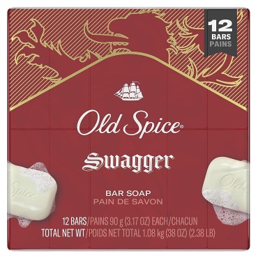 Old Spice Bar Soap for Men, Swagger Scent, 3.17 Ounce (12 Bars)