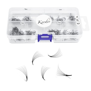Kordes Lash Clusters - 1000pcs Lash Extension Kit - 5D Volume C Curl Lash Clusters - Handmade and Premade Fans Eyelash Extensions - Natural Mink Eyelash Extensions (10 to 13mm 7D D Curl)