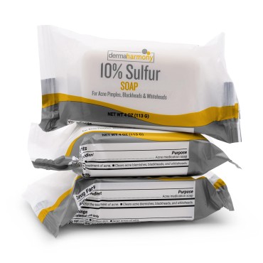 Dermaharmony 10% Sulfur Acne Bar Soap (4 oz) - 3 Bars