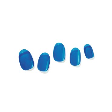 Dashing Diva Glaze Nail Strips - See Through Blue | Works with Any LED Nail Lamp | Chip Resistant, Semicured Gel Nail Strips | Contains 34 Salon Quality Nail Wraps, 1 Prep Pad, 1 Nail File