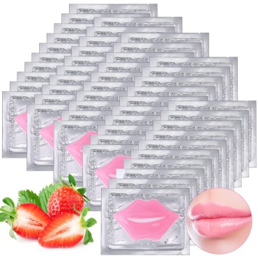 50PCS Lip Mask Sheet,Collagen Crystal Lip Masks,Pink Lip Care Pads Mask for Moisturizing Nourishing,Anti-Aging & Anti-Wrinkle,Lip Gel Patches Pads for Dry Lip,Remove Dead Skin