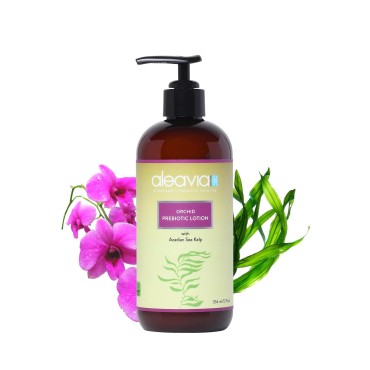 Aleavia Orchid Prebiotic Body Lotion - Lightly Scented, All-Natural Moisturizing Body Lotion with Organic Essential Oils for Soft, Smooth Skin - 12 Oz