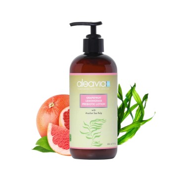 Aleavia Grapefruit Lemongrass Prebiotic Body Lotion - Lightly Scented, All-Natural Moisturizing Body Lotion with Organic Essential Oils - 12 Oz
