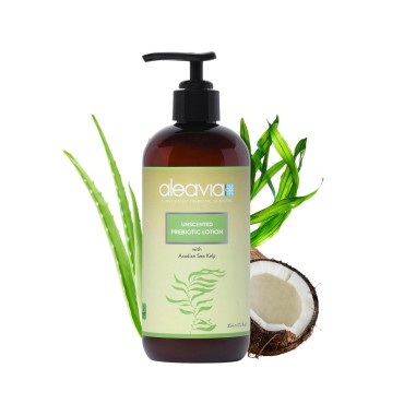 Aleavia Unscented Prebiotic Body Lotion - Fragrance-Free, All-Natural Moisturizing Body Lotion - Sulfate-Free Lotion for Sensitive Skin - 12 Oz