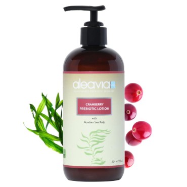 Aleavia Cranberry Prebiotic Body Lotion - Lightly Scented, All-Natural Moisturizing Seasonal Body Lotion with Organic Essential Oils - 12 Oz
