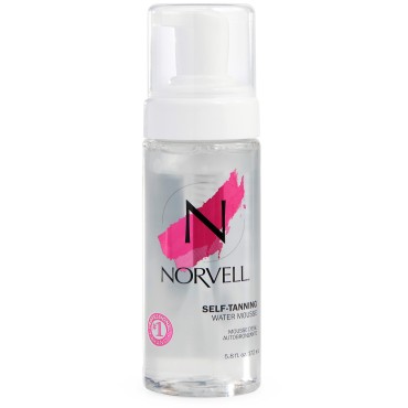Norvell Essentials Self Tanner Water Mousse, 5.8 fl. oz, Raspberry Almond - Lightweight Self Tanning Foam for Streak-Free, Natural Fake Tan - Easy to Use Body Bronzer with Vitamin C, E