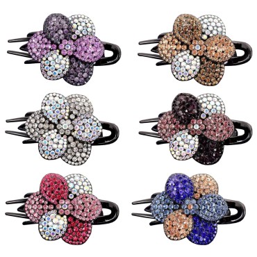 Yusier 6 Piece Large Floral Rhinestone Elegant Hai...