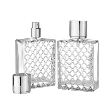 ZbFwmx 100ml Perfume Bottle Bulk Fine Mist Spray Pump Bottles Refillable Liquid Containers Perfumes for Travel Glass Spray Bottle for Essential Oil Aromatherapy (2Pack Texture-Transparent)