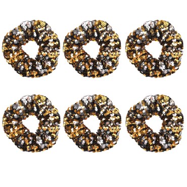 6 Pcs Mermaid Sequin Hair Scrunchies Glitter Chris...