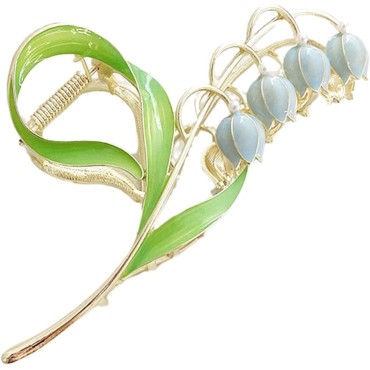 Lily of The Valley Flower Hair Clips, Orchid Hair Clamps,Flower Metal Hairpin, Lily Flower Jaw Clamp Hair Styling Hair Accessories for Thick Thin Hair, Women