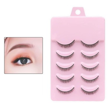 5Pcs False Eyelashes 8mm Short Fake Mink Lashes Enlarge Eyes Natural Perfect Fitting Artificial Fiber Extensions Eye Lashes Fake Lashes, Women's Make Up Tools 5Pcs False Eyelashes 8mm Short Fake Mink Lashes Enlarge Eyes Natural Perfect Fitting Artificial 