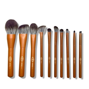 Makeup Brush Set 10 Pcs - Vegan & Cruelty Free - Super Soft Eyeshadow, Eyebrow, Eyeliner, Blending, Foundation, Blending, Blush, Contour & Powder Brushes by ANYGO BEAUTY