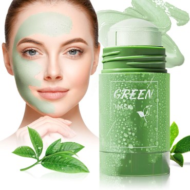 Ursoulney Green Tea Mask Stick for Face - Blackhead Remover, Face Moisturizing, Oil Control, Green Tea Clay Mask Stick Black Head Remover for Face, Improve Skin for Women & Men (1 PCS)