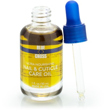 Blue Cross Professional Nail Care, All Natural Mineral Oil Free, Ultra-Nourishing, Hydrating and Moisturizing Nail + Cuticle Oil, Scented with Lemongrass and Lavender Essential Oils, Cruelty Free, Made in USA, 1 fl oz/30mL