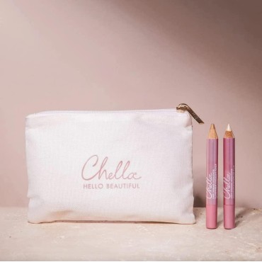 Chella Glow-on-the-Go Highlighter Makeup Pencil Kit, Set of 2 Shimmer Highlighter Makeup Pencils