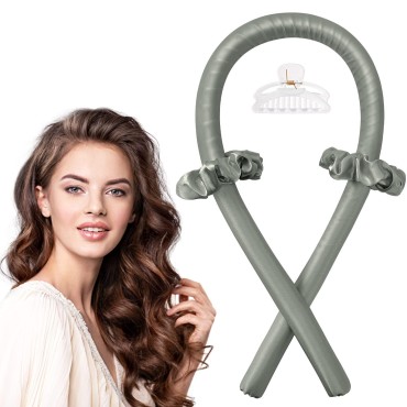 IENIN Heatless Hair Curler, Heatless Curling Rod Headband No Heat Hair Curlers to Sleep in Curl Ribbon with Scrunchies Hair Clips Overnight Hair Curlers Hair Roller for Women Long Hair Styling Tools