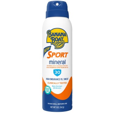 Banana Boat, 100% Mineral Sunscreen Sport C-Spray - SPF 30, 5 Ounce