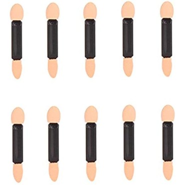 10pcs Disposable Double Ended Eyeshadow Brush Sponge Tipped Oval Eyeshadow Applicator Black and Creative Beautiful Makeup Tools Girls Lady Women Daily Beauty