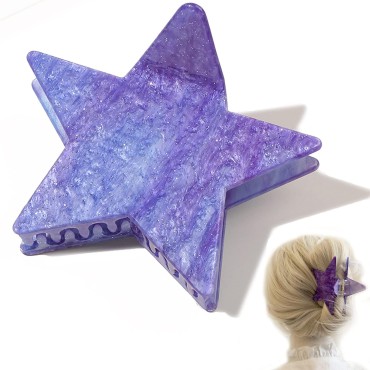 Star Hair Claw Clips, 3.3 Inch Medium Large Claw Clips, Acrylic Personality Women Hair Accessories, Cute Claw Clips for Thick Hair Thin Hair Clips Women (Starry Sky)