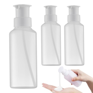 Tekson 3PCS Squeeze Soap Foam Bottle (3.4 oz), Empty Travel Foaming Lash Shampoo for Cleanser, Dispenser