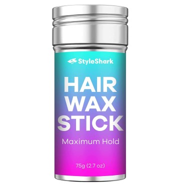 StyleShark Hair Wax Stick (2.7 oz), Wax Stick for Hair, Slick Stick for Hair Edge Control, Hair Stick Wax for Flyaways, Frizz Hair, Wigs, Non-Greasy Hair Styling Products, Fly Away Hair Tamer Stick